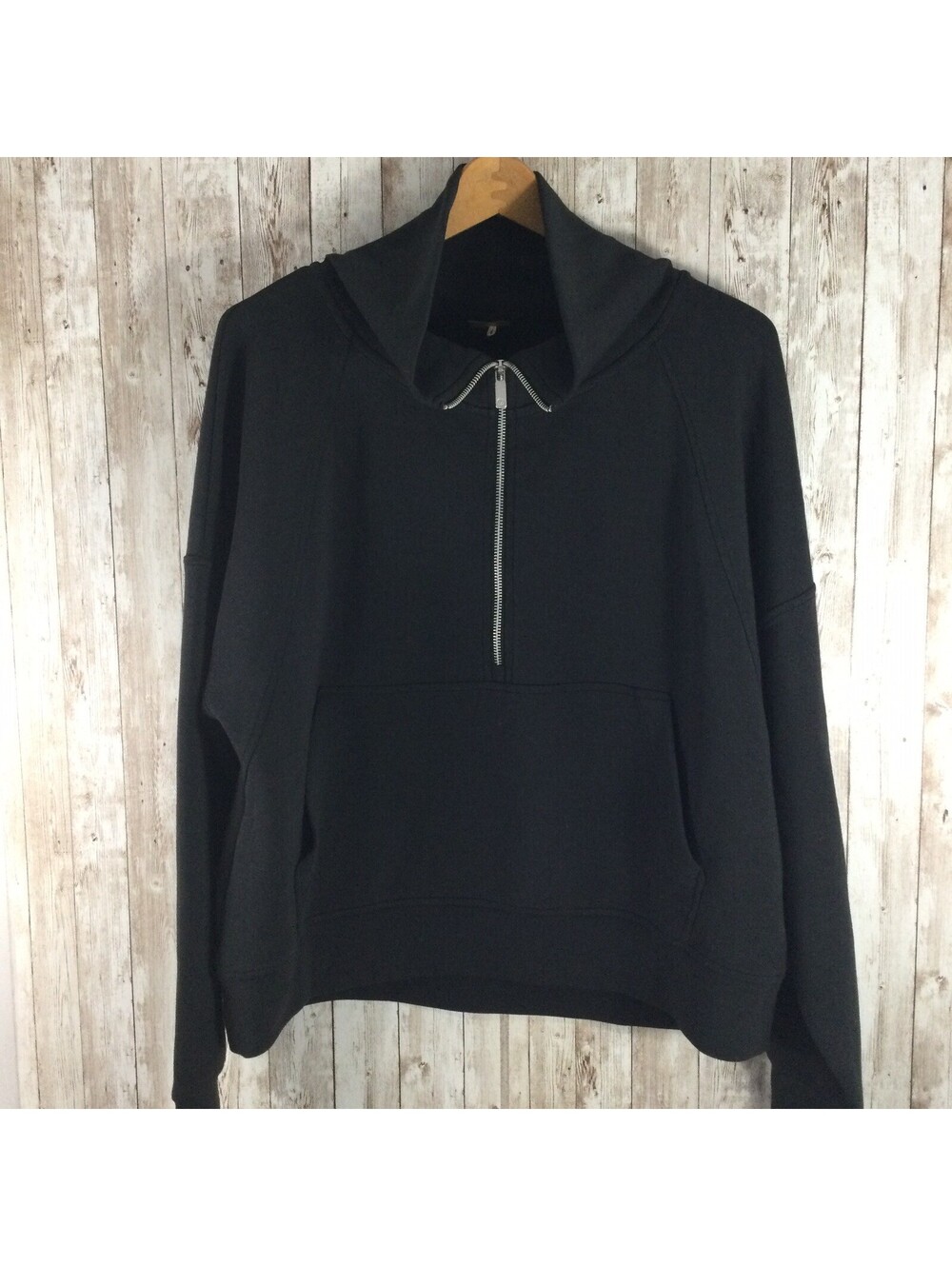 Calia by Carrie Soft Scuba 1/4 Zip Pullover Sweatshirt Kangaroo Pocket Large